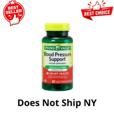 Spring Valley Blood Pressure Support Heart Health 60 Vegetarian Capsules, 2 PACK