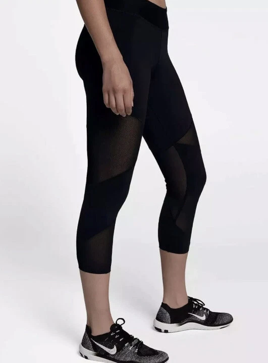 Nike Fly Lux Tight Fit Women's Training Crops Size L 933627-010 Yoga Pants  NEW