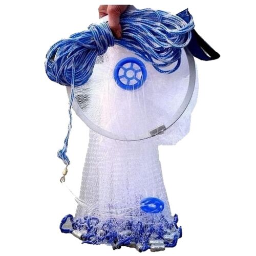 8Ft Full Spread Nylon Filament Fish Gill Net Easy Throw Fishing For Hand6877 - Picture 1 of 10