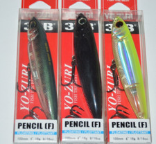 3 lures yo zuri 3db 3d pencil bass lure 4" 9/16oz  r1100 assortment walk the dog