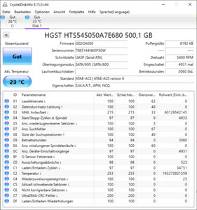 HGST Travelstar Z5K500 500GB, 2.5", 8MB, SATA 6Gb/s, HTS545050A7E680