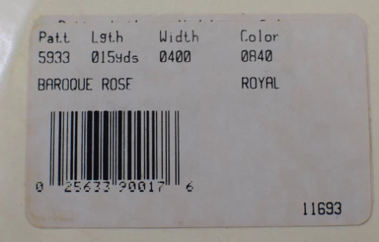 Royal Blue Baroque Rose Fabric Ribbon 15 Yard Roll 2 3/4 inch Wide Vintage WFR - Image 4 of 4