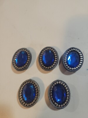 5 Blue Saphire Color Shirt Or Blouse Button Covers