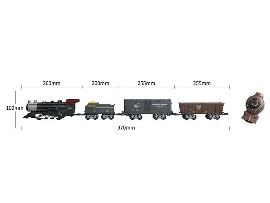Remote Control Big Scale Steam Train Set with Sound & Light Freight Cars - Image 4 of 4
