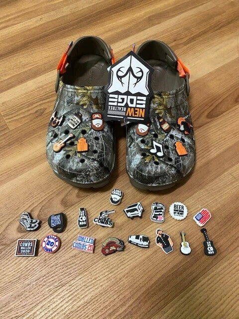 All Terrain Camo Crocs With Luke Combs Charms, Men's size 5, Women's Size 7