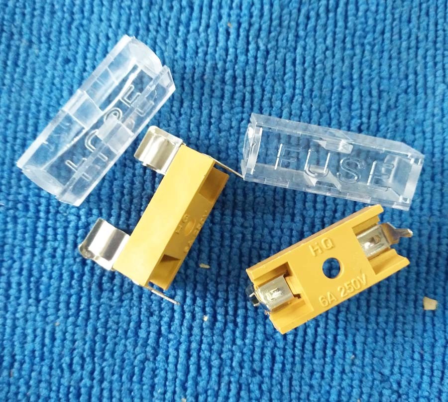 20pcs Fuse Holder With Transparent Lid – 5x20mm Glass Ceramic Tube Fuse Box – Panel Mount