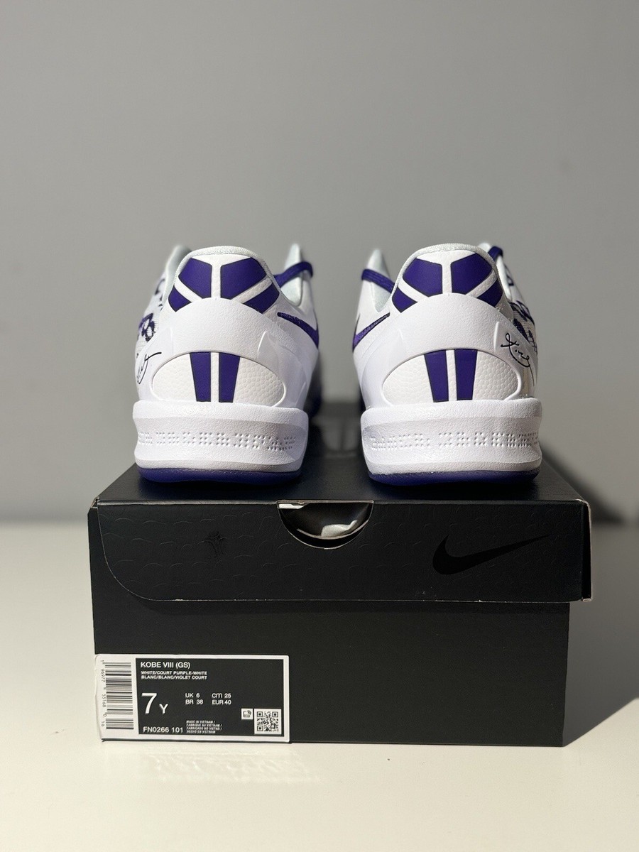 KOBE VIII PROTRO 8.5 ホワイト/パープル Nike Kobe 8 Protro Court Purple Basketball Shoe KB8 Court