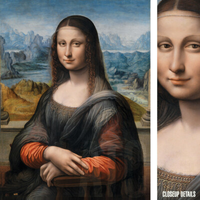 24W''x32H'' MONA LISA LA GIOCONDA Restored by LEONARDO DA VINCI CHOICES of CANVAS