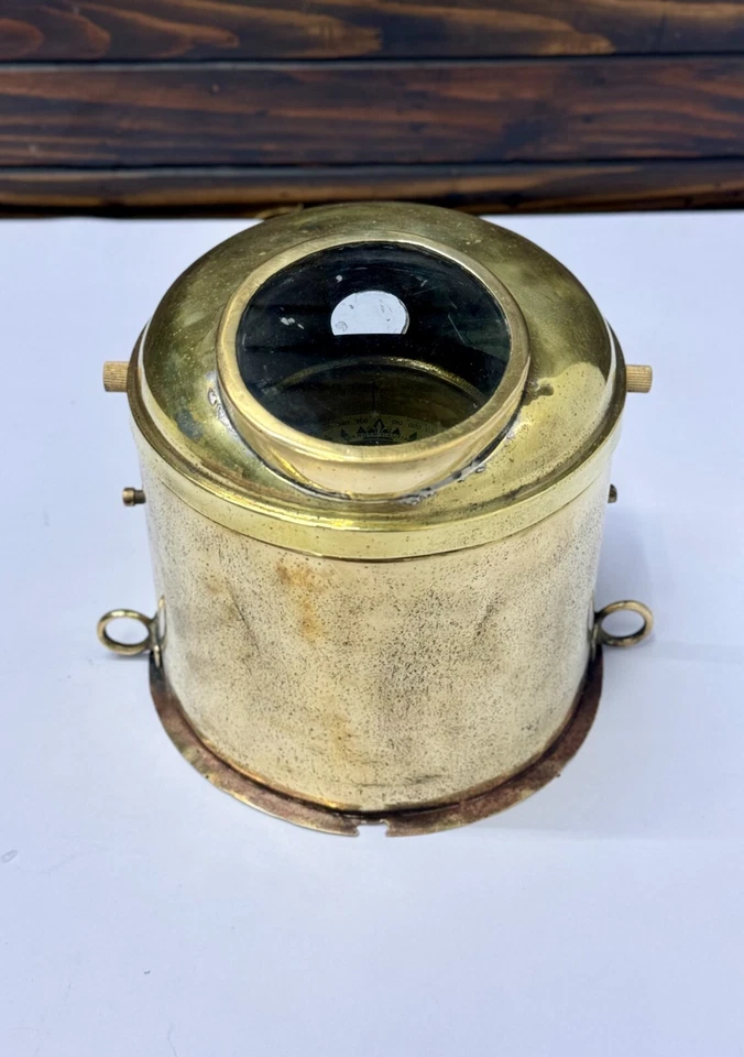 Vintage Brass Metal BERGEN NAUTIK Ship Compass – Made in Norway Foto 2 de 4