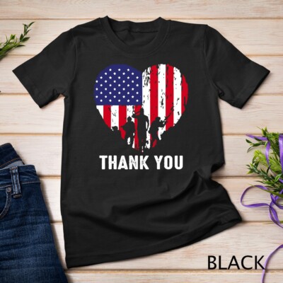 Cool USA Flag Heart American Patriotic Armed Forces Memorial Day Unisex T-shirt