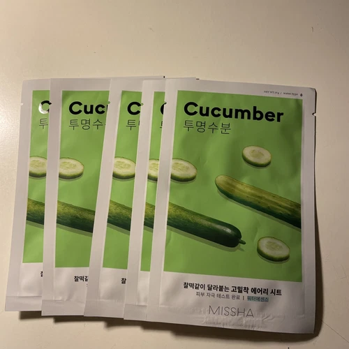 MISSHA AIRY FIT SHEET FACE MASK w/ CUCUMBER —5 Pack