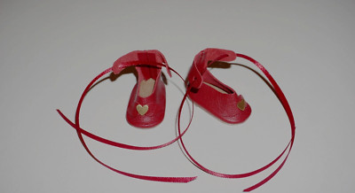 Red leather shoes - Mary Hoyer & other slender 14'' dolls