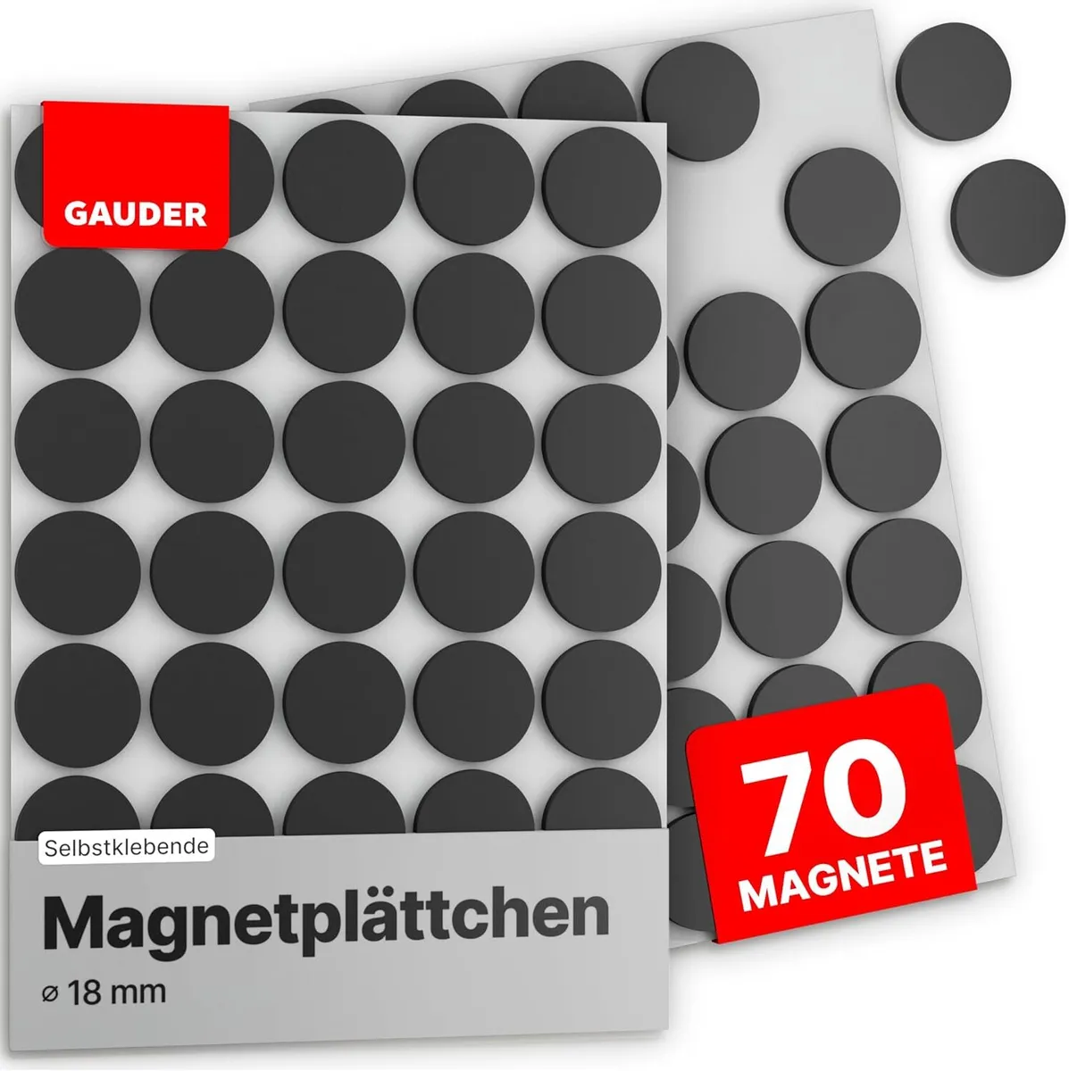 GAUDER MAGNET-PUNKTE Rund Scheiben Kreise Folie selbstklebend  Magnet-Plättchen