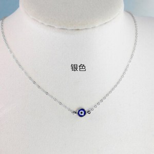 Authentic Evil Eye Necklace Hamsa Amulet Round Charms Pendants Gold Plated Chain Women