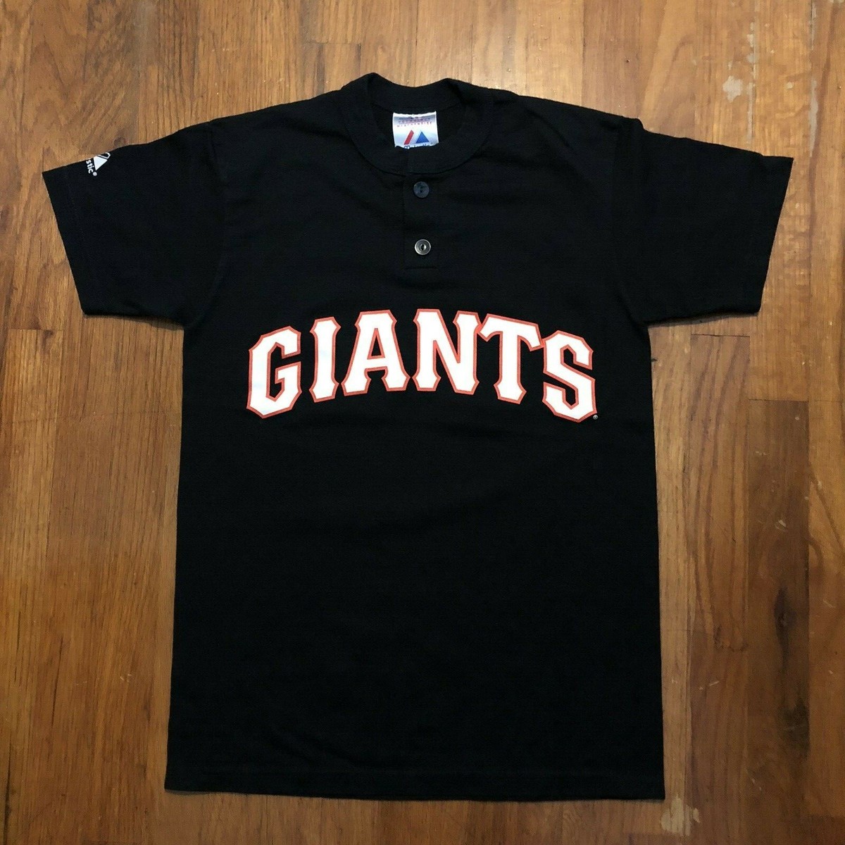 Majestic MLB Giants Replica Youth Large button Cotton T-Shirt
