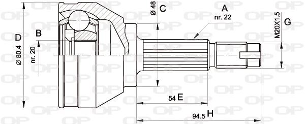Cardan pour Fiat Uno 60 Diesel 1.7 et Fiorino Camionnette 1.7D