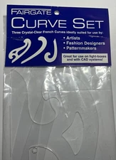 Fairgate French Curve Ruler set of 3 fashion designer patternmaker 9" 10" 13"