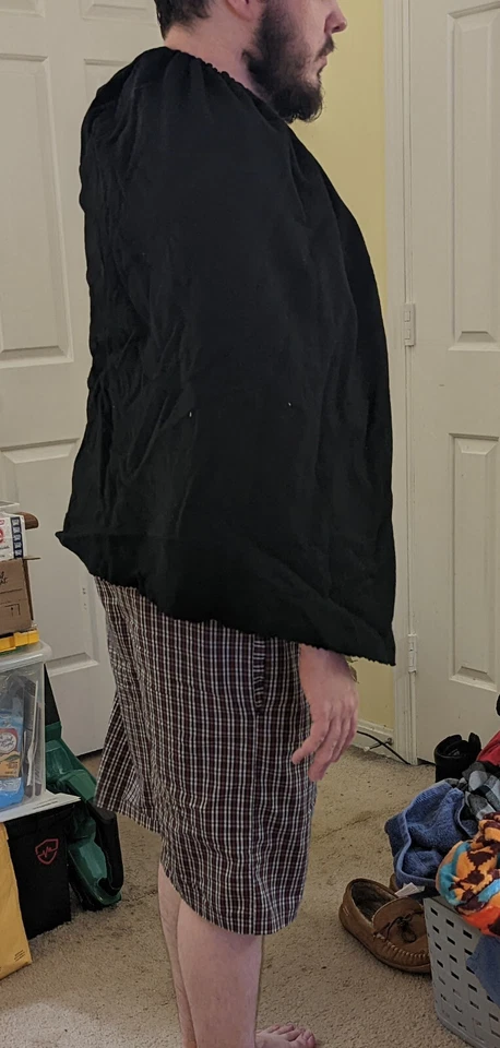 Capa de lana unisexual negra recreaciones del siglo XVIII (25 pulgadas) Foto 4 de 4