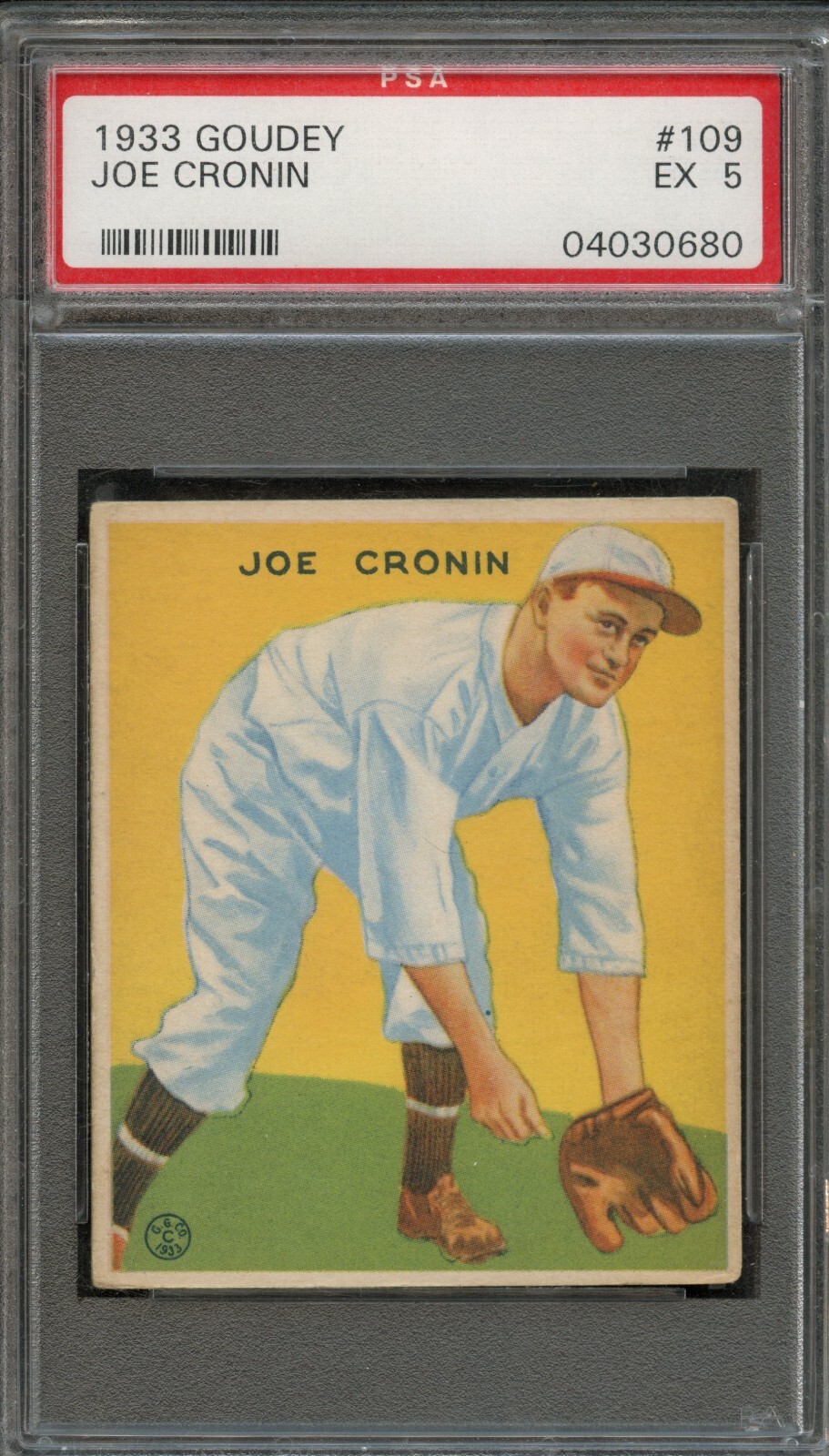 BB - 1933 Goudey - #109 - Joe Cronin - PSA 5 - EX