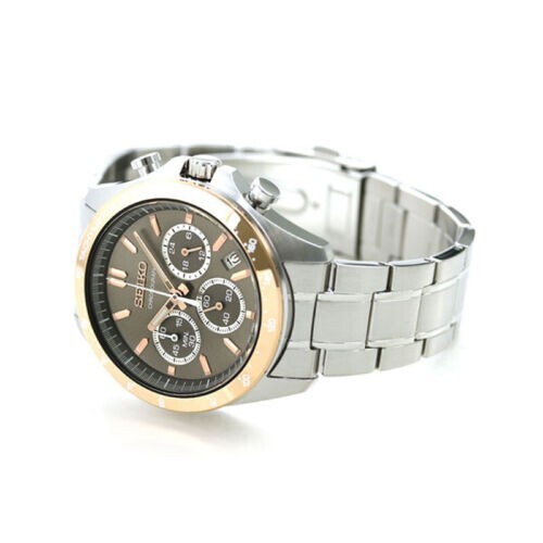 Seiko Spirit SBTR026 Chronograph Quartz Men's Watch Stainless Steel 100% Gen .JP - Picture 3 of 4