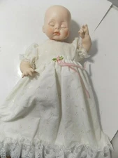 1987 TARKO'S Doll Co- Porcelain Baby Doll Christening Dress. NYS Fair # 340/500