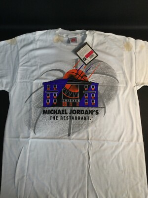 NWT Michael Jordan's Restaurant Chicago IL Unisex Size L T-Shirt (Stained)