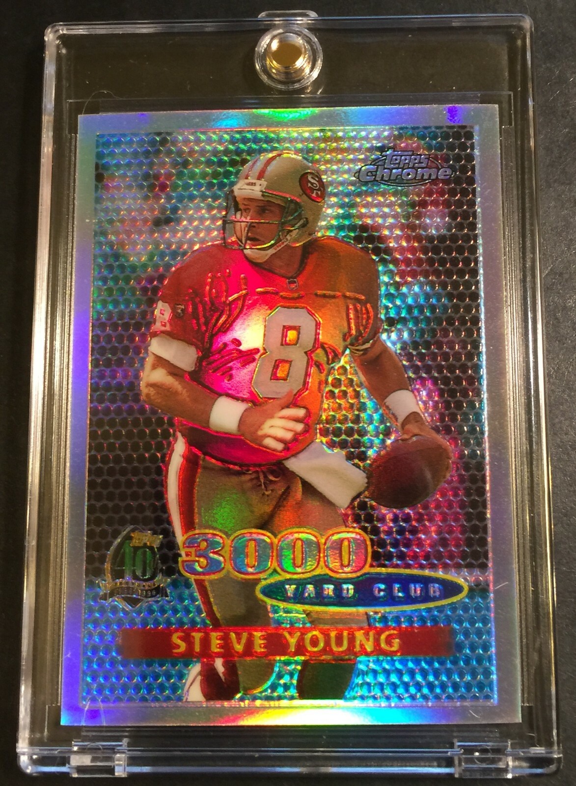 1996 STEVE YOUNG 1ST YEAR TOPPS CHROME REFRACTOR #138 49ERS HOF (906)