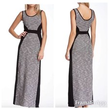 * NWT  $124.00 Friache By J Tweed Contrast Maxi Dress Sz M Rayon Cotton Blend