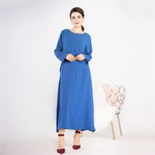 Muslim Women Ramadan Long Sleeve Maxi Dress Abaya Dubai Kaftan Modest Party Gown