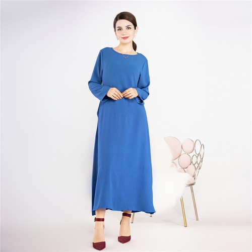 Ramadan Robe Abaya Women Long Dress Plain Kaftan Muslim Gown Dress Caftan Eid - Picture 8 of 54