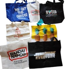 Lot of 7 Reusable Shopping Tote Bags