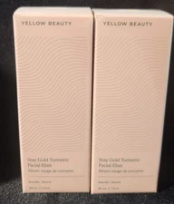 ❤Lot 2x ❤ Yellow Beauty Stay Gold Turmeric Facial Elixir 1oz 100% VEGAN ORGANIC❤
