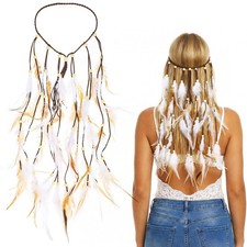 Indian Feather Headband,Indian Headdress for ,Native Headdress,Boho Feather H...