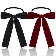 Western Bow Ties for Men Women, Black Colonel Velvet Ribbon Black,burgundy