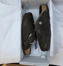 Birkenstock Boston Shearling Leather Suede Mocca Color Narrow