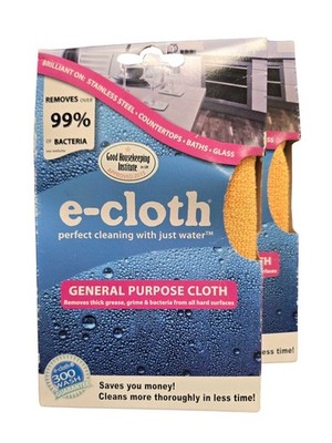 E-Cloth General Purpose Cloth Microfiber Chemical Free  - 2 Cloths NEW