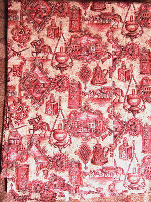 VINTAGE 1960'S  KBC QUALITY CURTAINS TWIN SPREAD COVERLET FABRIC PANEL 80 X 104''