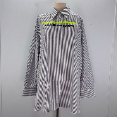 NWT Marina Rinaldi Cotton Poplin Button Up Shirt '' KARMA HAS NO DEADLINE '' US 20