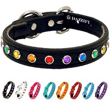 Rhinestone Dog Collar with Colorful Bling Design Made with Waterproof, O