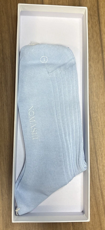 Calcetines Nomasei Hechos en Italia Diseñados en París Azul Claro 100% Algodón Talla 8-9 Foto 4 de 4