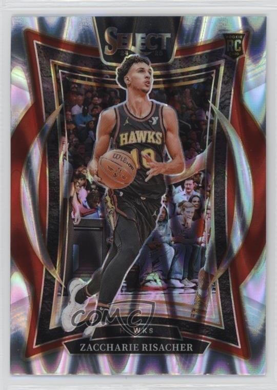 2024-25 Panini Select Concourse Tectonic Prizm Zaccharie Risacher #86 Rookie RC