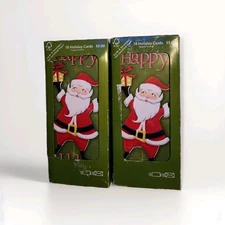 2 Vintage Boxs Of 18 Paper Magic Group Santa Christmas Holiday Cards Unused