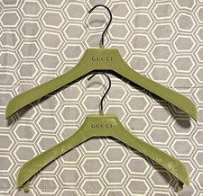 GUCCI - Set of 2 Green Flocked Covered Plastic Coat, Blazer or Dress Hangers