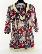 Urban Behavior Peace & Love Dress Size Medium Floral Lace Boho 3/4 Sleeve Boxy