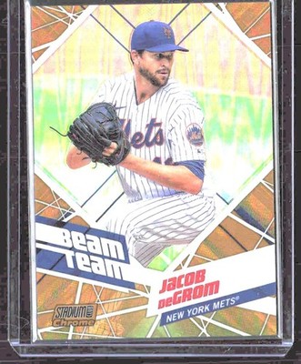 2021 Stadium Club Chrome #BTC-10 Jacob deGrom Beam Team Gold Refractor #/50