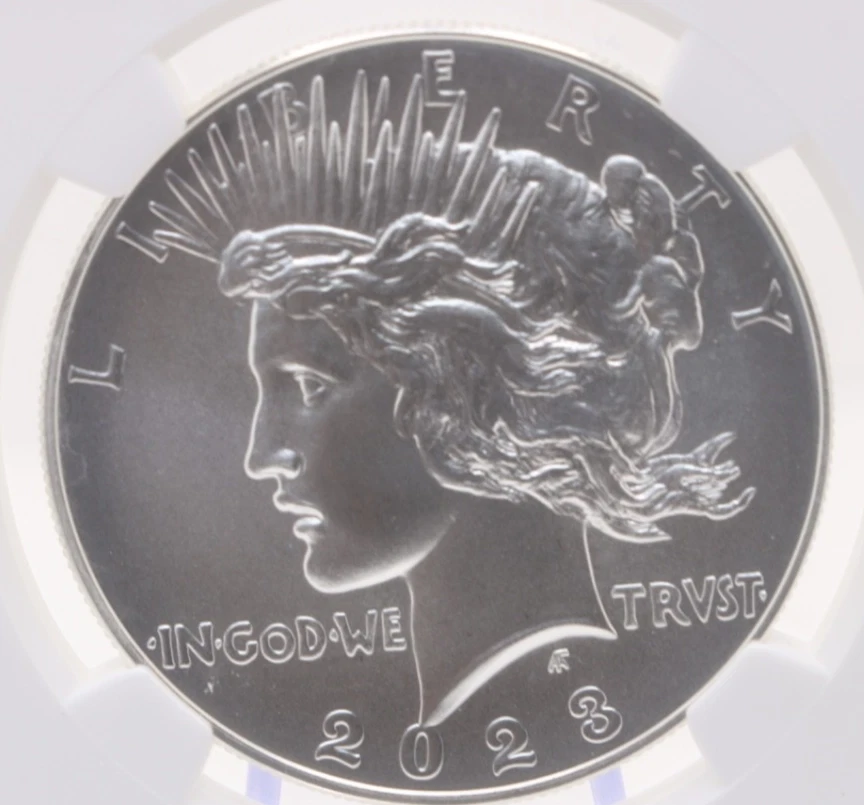 Peace-Dollar MS-70-NGC  Hand Signed First-Day-Issue .999 Silver US-Mint $1 2023 - Image 2 of 4