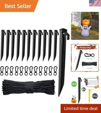 Plastic Inflatable Stakes Set Garden Stakes Rope Hooks for Halloween Christmas