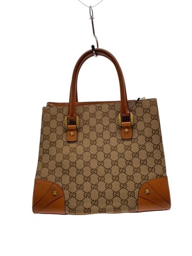 GUCCI Vintage GG Canvas Shoulder Tote Hand Bag Beige Brown Used Women From Japan