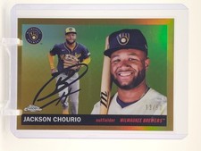 JACKSON CHOURIO 2025 TOPPS CHROME PLATINUM GOLD REFRACTOR /50 #16 BREWERS Q4058