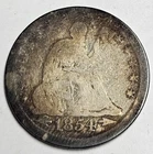 1854 P Philadelphia Mint Seated Liberty Quarter 25c 90% Silver Coin d483